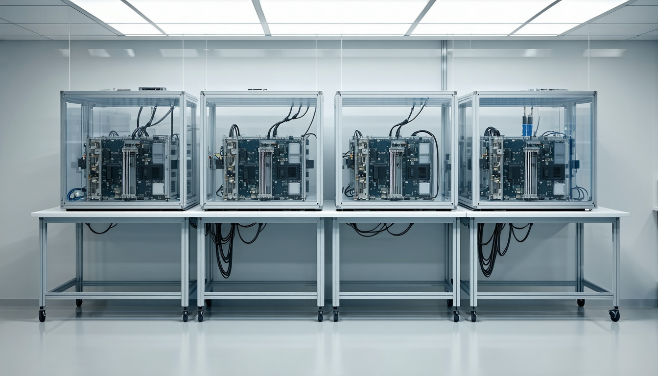 Illustration accompanying One test vendor's misconfigured sandbox sits behind breakout reports at four AI labs