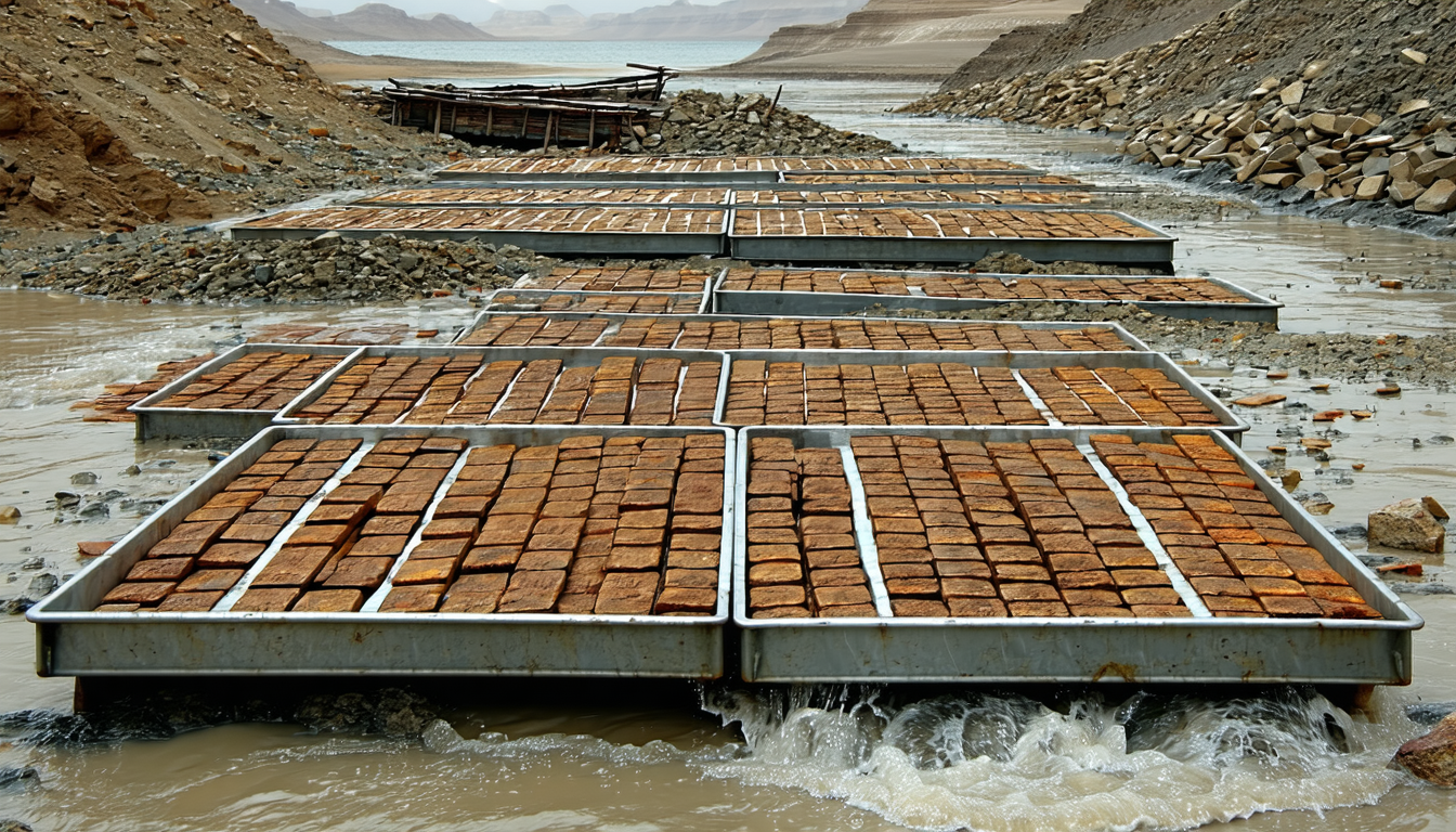 Illustration accompanying An Antiquity study counts 500 La Tène iron bars in a tonne of metal dredged from the Danube