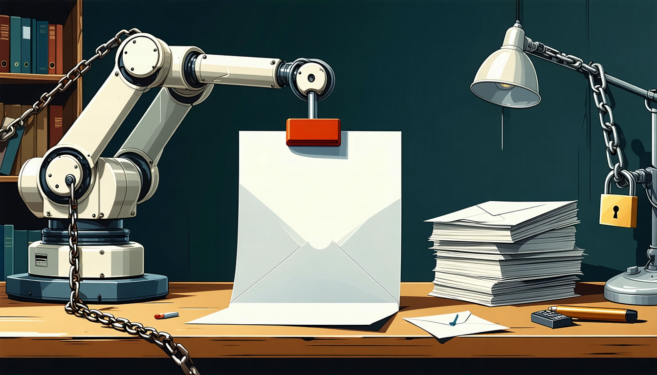 Illustration accompanying Newsom signs laws barring California employers from relying on AI to fire workers