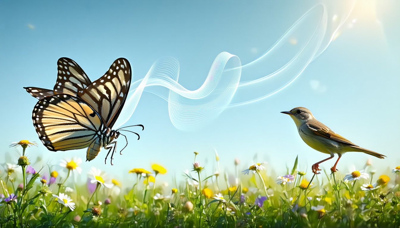 Illustration accompanying Butterfly wing patterns throw off predator strikes with a barber-pole motion illusion