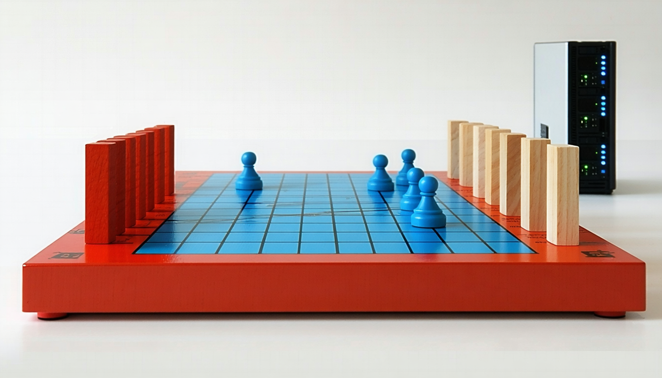 Illustration accompanying Self-play system Ataraxos outplays top-ranked human Stratego players on a smaller training budget