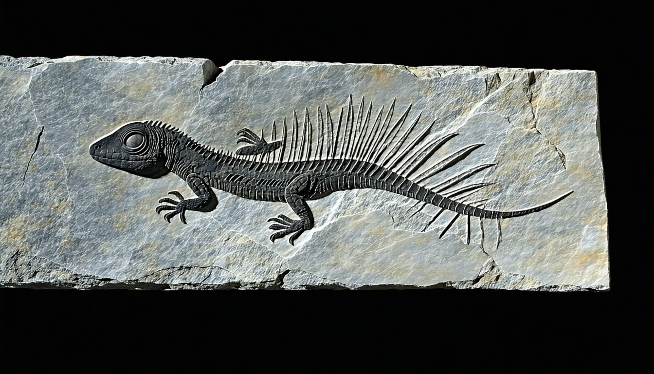 Illustration accompanying Synchrotron scans find gills in Westlothiana, the fossil long cited as the earliest land-adapted amniote