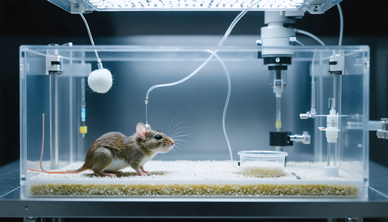 Illustration accompanying Northwestern team ties cannabinoid anxiety in mice to one cell group in the fear center