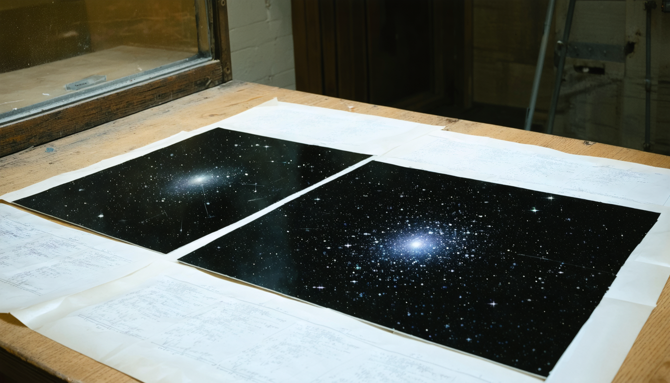 Illustration accompanying Claude Science's full-sky ultraviolet map still needed an astronomer to spot a glow artifact