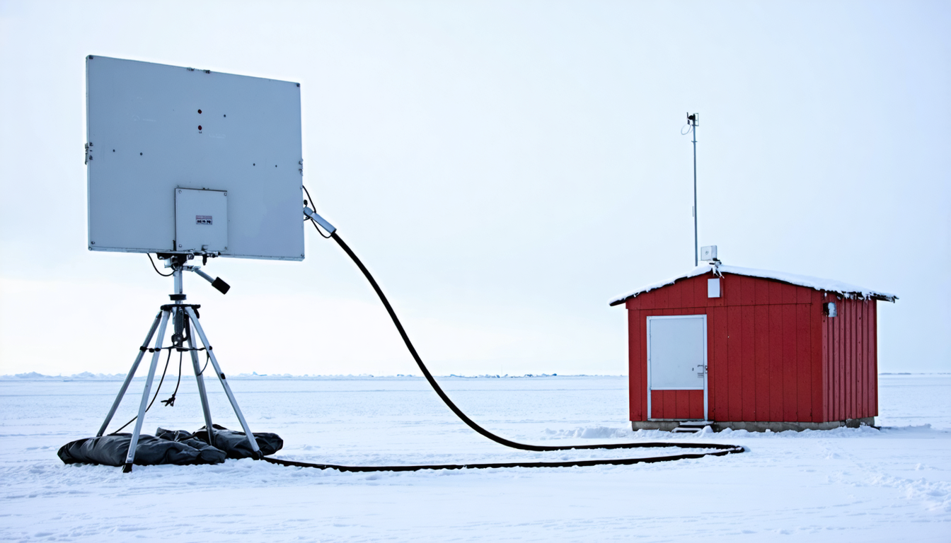 Illustration accompanying China's Guowang links the Arctic and Antarctica in a sub-second video call