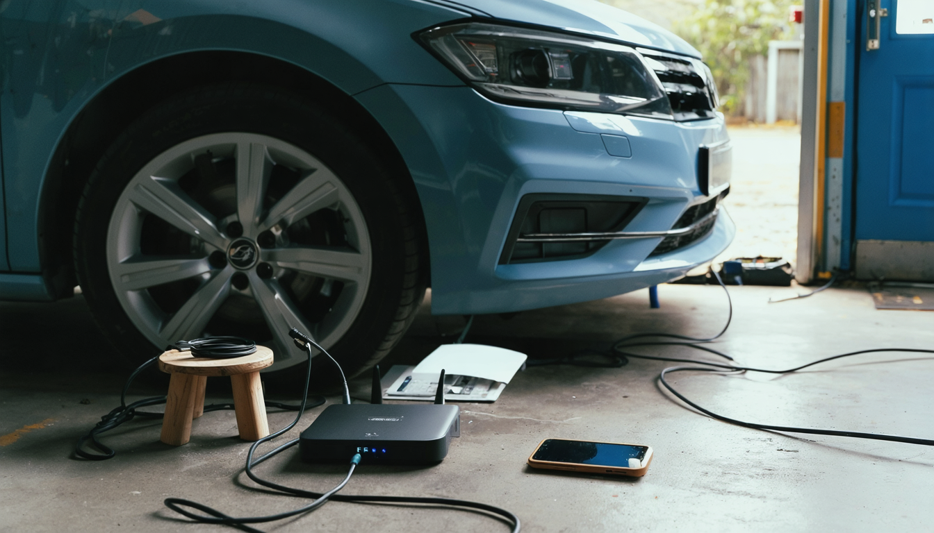 Illustration accompanying Seven automaker apps sent identifiers such as VINs and emails to ad firms, Northeastern found