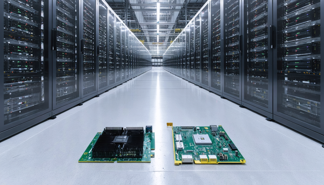 Illustration accompanying Huawei shipped 572,000 AI chips in China in six months, 106,000 fewer than Nvidia