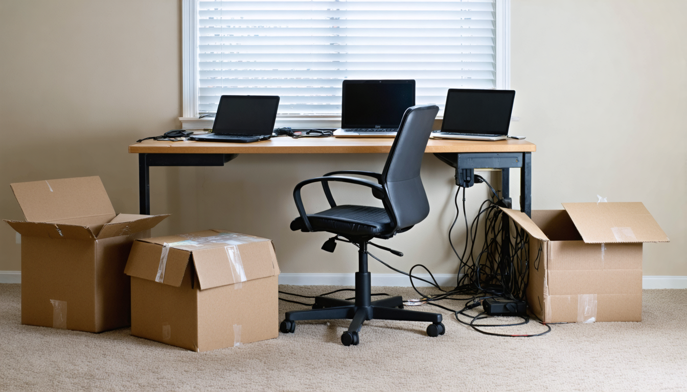 Illustration accompanying DOJ seizes 187 laptops in raids on more than 40 Texas homes tied to North Korean IT workers