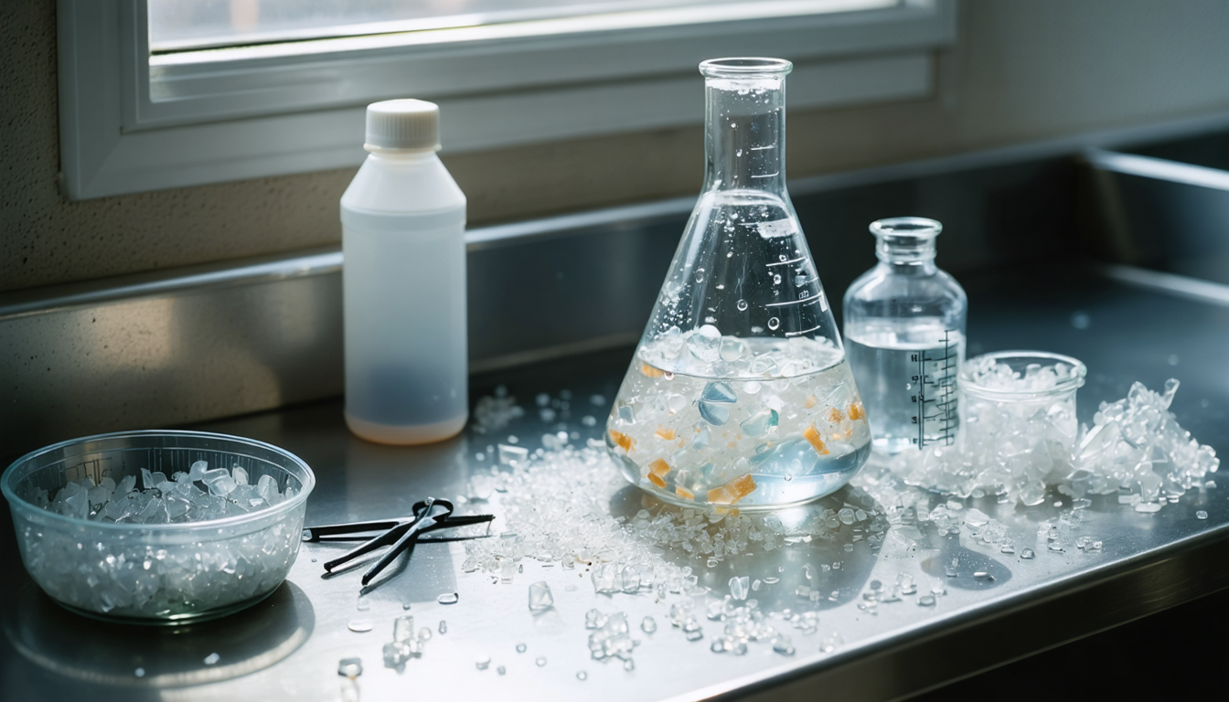 Illustration accompanying Microplastics generate reactive oxygen species in water, a Nature study from Columbia and Berkeley reports